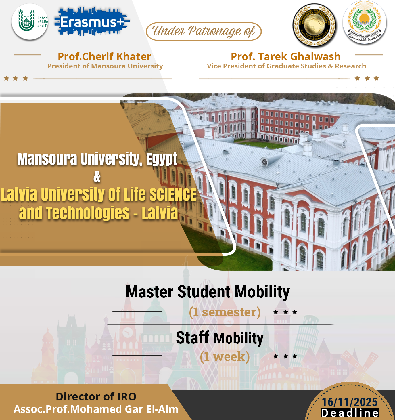 منحة خاصة بجامعة المنصورة ممولة بالكامل لجامعة Latvia university of life Sciences and Technologies بدولة لاتفيا